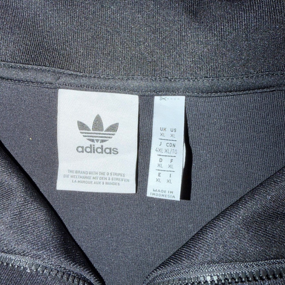 Adidas Originals Mens XL Black 1/4 Zip Funnelneck Trefoil Pullover - Picture 3 of 6
